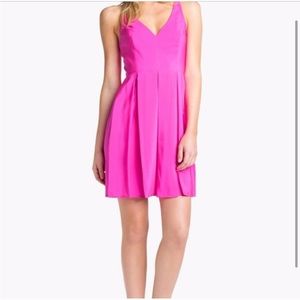 Amanda Uprichard Pink Gabby Pleated Silk Dress